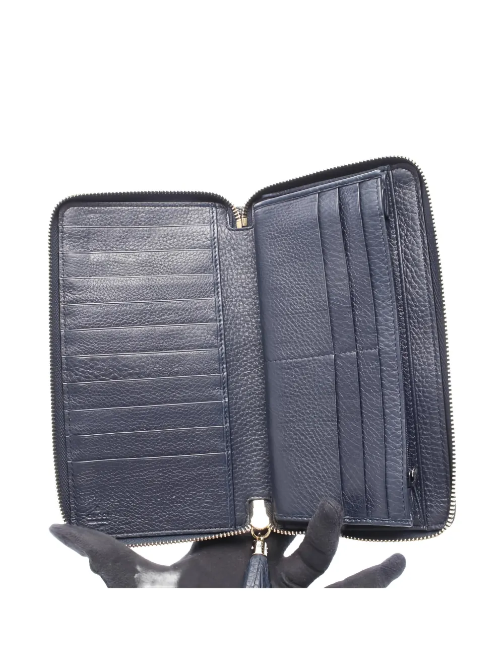 GUCCI Pre-owned 2010s Soho Interlocking G Zip-around Wallet In Blue