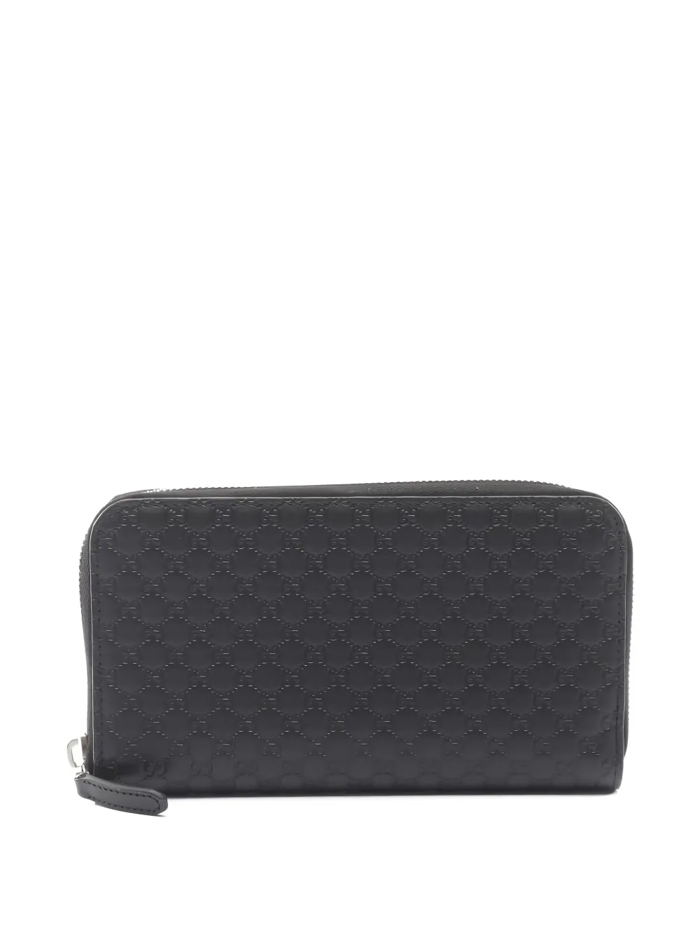 Gucci Pre-Owned 2010s Micro Guccissima zipper leather wallet | Black | Image 1