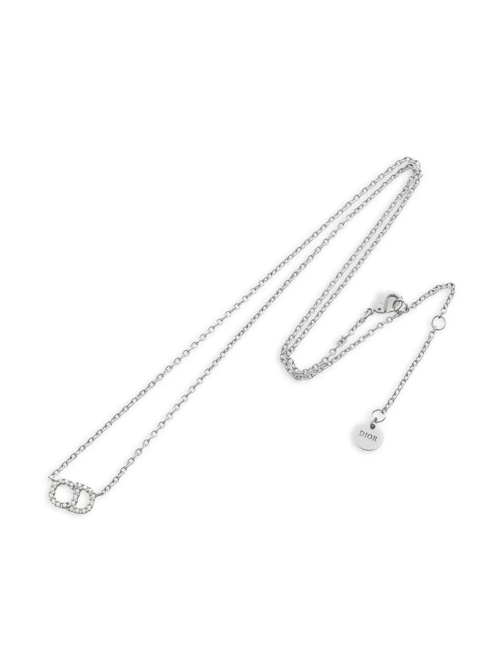 Christian Dior Pre-Owned 2010s CD-logo necklace - シルバートーン Christian Dior Pre-Owned 2010s CD-logo necklace - シルバートーン
