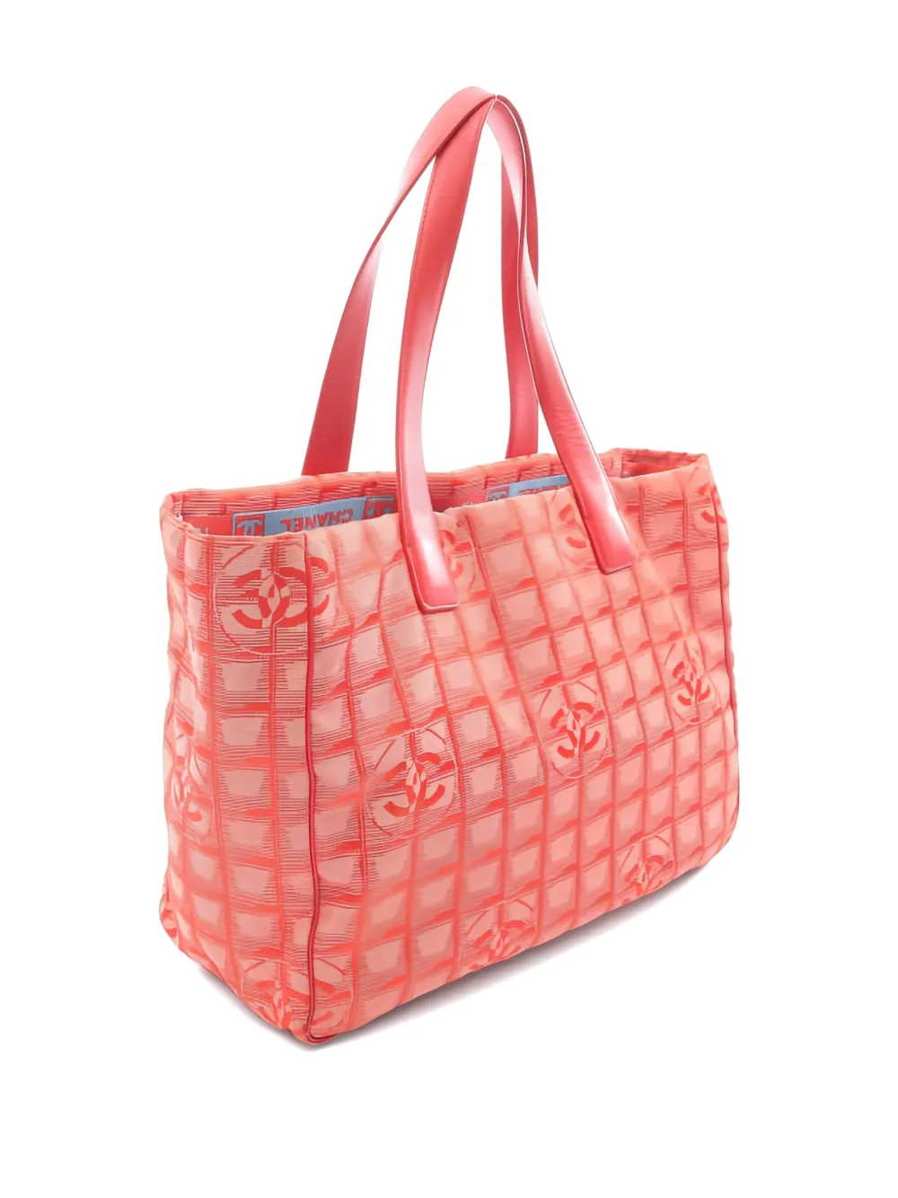 CHANEL Pre-owned 2002-2003 New Travel Line Mm Logo-print Tote Bag In Red