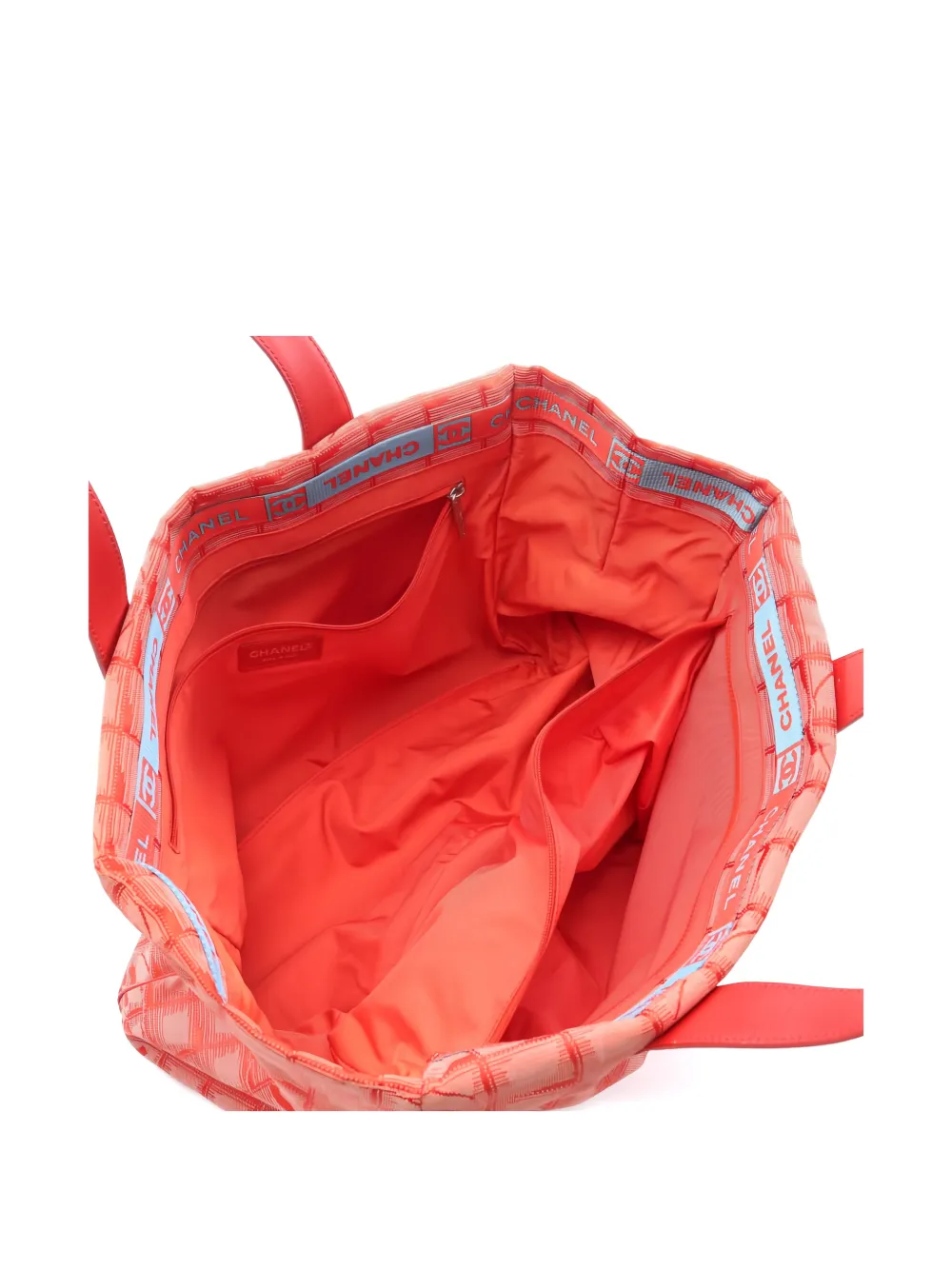 CHANEL Pre-owned 2002-2003 New Travel Line Mm Logo-print Tote Bag In Red