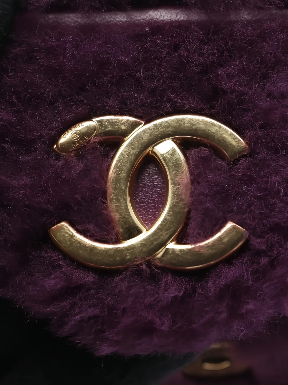 Pre-owned Chanel 2021s Fur Chain-strap Tote Bag In Purple