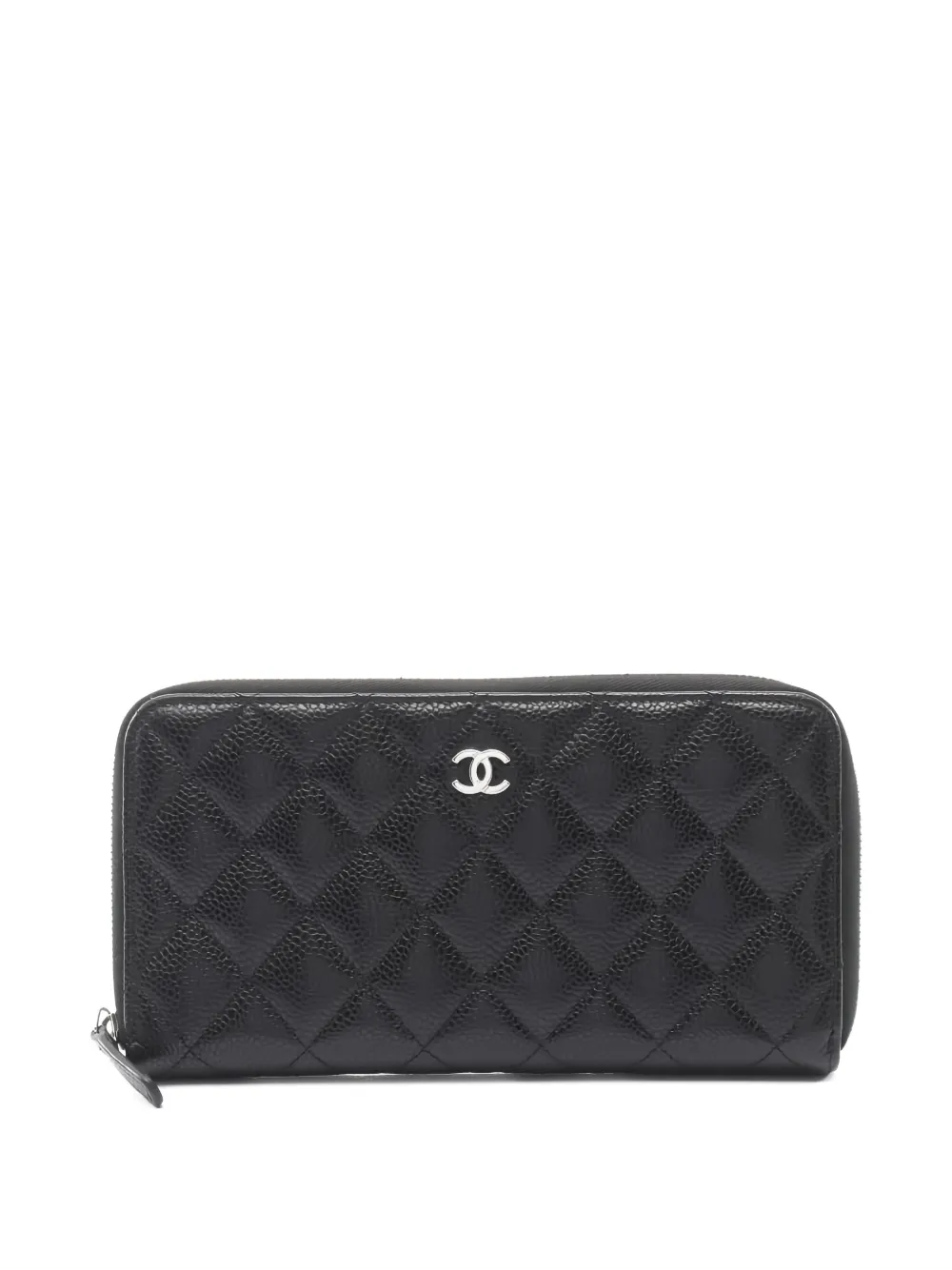 CHANEL Pre-Owned 2021 diamond-quilting zip wallet | Black | Image 1
