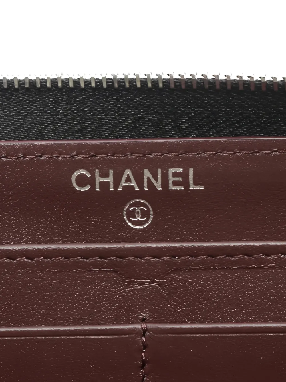 Pre-owned Chanel 2021 Diamond-quilting Zip Wallet In Black