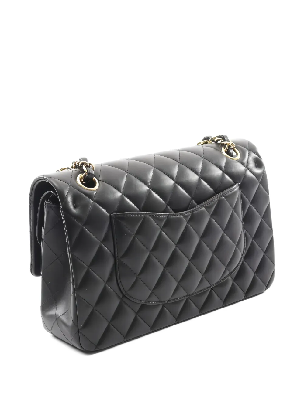 CHANEL Pre-owned 2021 Diamond-quilting Chain Double-flap Shoulder Bag In Black