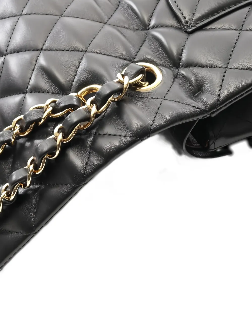 CHANEL Pre-owned 2021 Diamond-quilting Chain Double-flap Shoulder Bag In Black