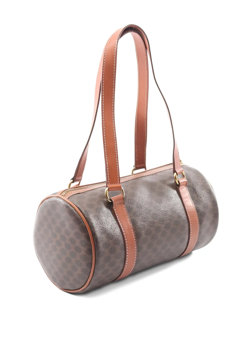 CELINE Pre-owned Mini Boston Macadam-patterm Shoulder Bag In Brown