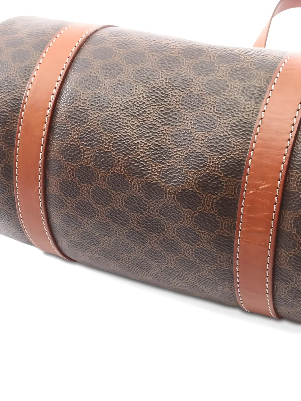 CELINE Pre-owned Mini Boston Macadam-patterm Shoulder Bag In Brown