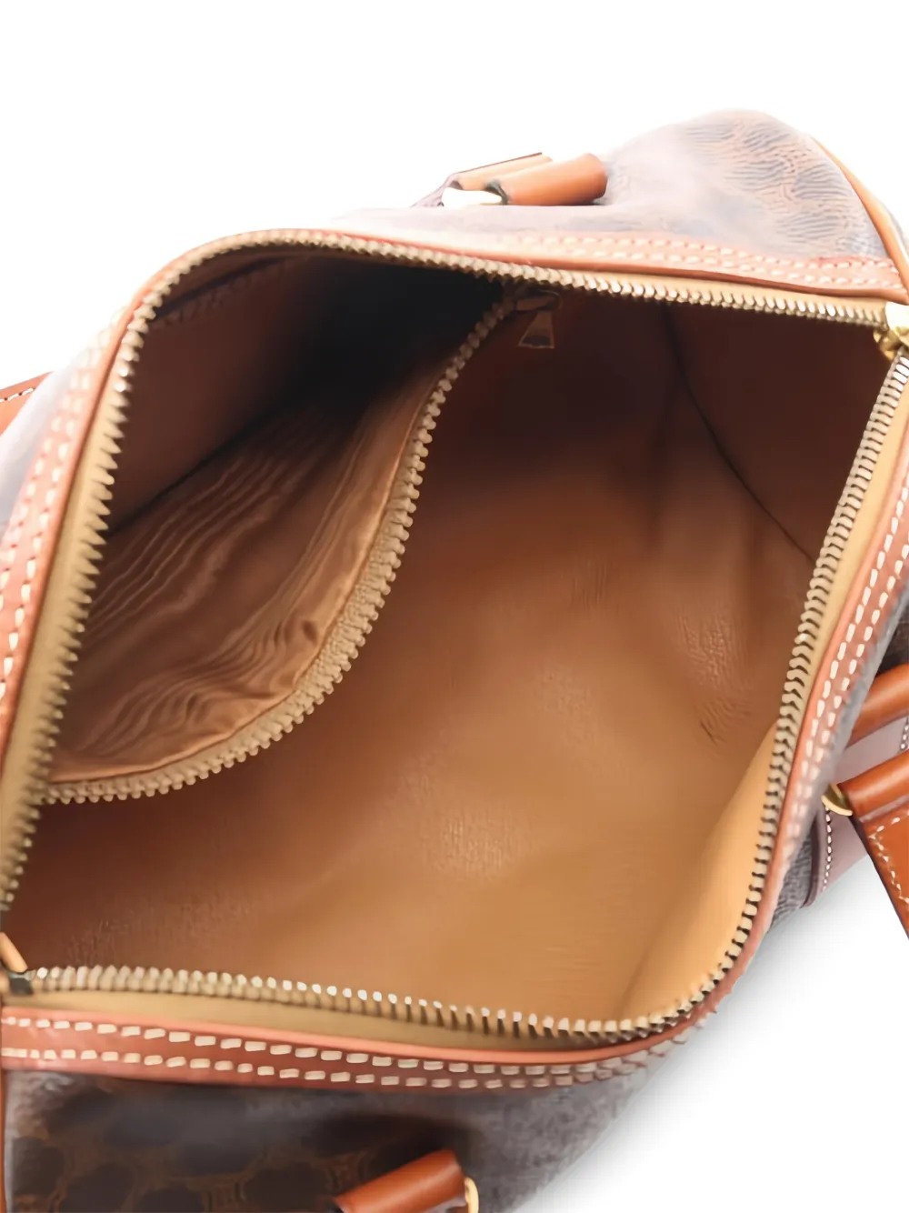 CELINE Pre-owned Mini Boston Macadam-patterm Shoulder Bag In Brown