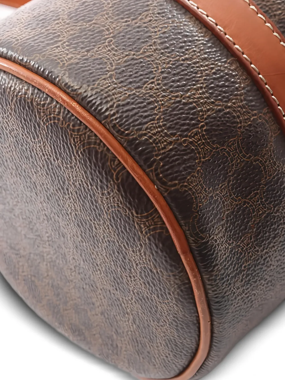 CELINE Pre-owned Mini Boston Macadam-patterm Shoulder Bag In Brown