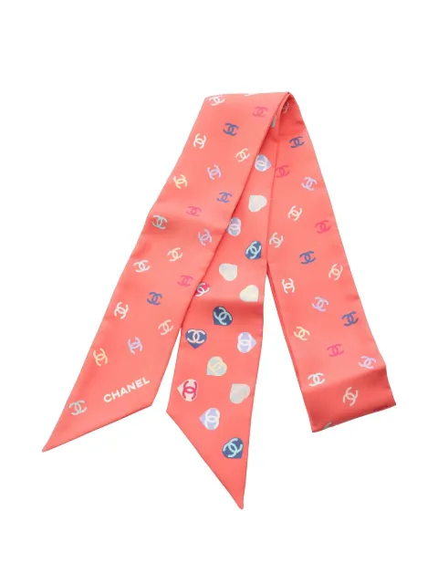 CHANEL Pre-Owned 1986-1988 heart-motif CC-logo scarf