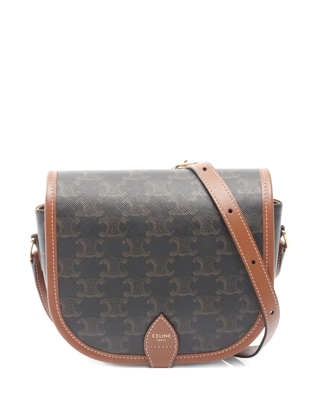 Celine Pre-Owned 2010s medium Folco Triomphe-pattern shoulder bag | marron | Image 1