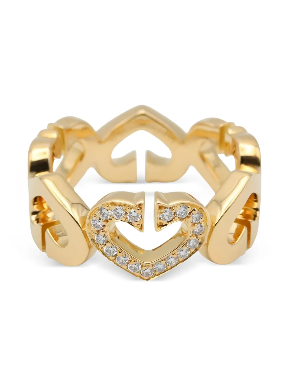 Cartier 2010s 18K yellow gold heart diamond ring - ゴールドトーン Cartier 2010s 18K yellow gold heart diamond ring - ゴールドトーン