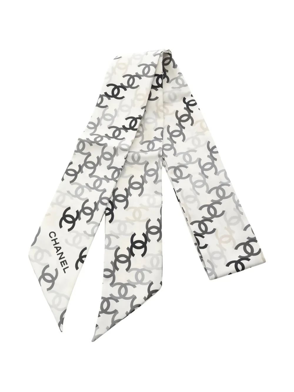 CHANEL Pre-owned 1986-1988 Cc All-over Pattern Scarf In White