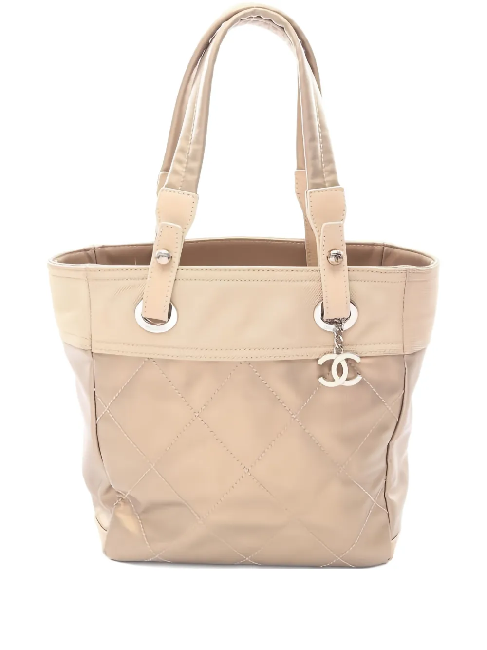 CHANEL Pre-owned 2006-2008 Paris Biarritz Pm Top-handle Cc-detail Tote Bag In Neutral