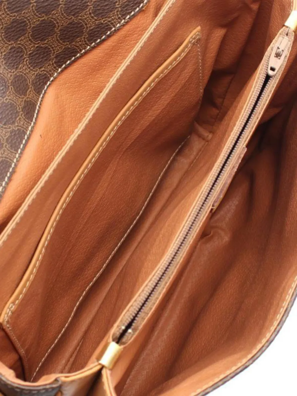 CELINE Pre-owned Macadam-pattern Shoulder Bag In Brown