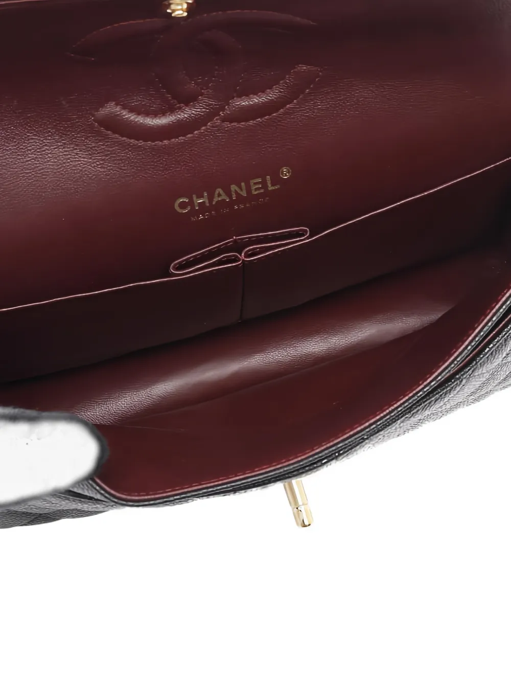 Pre-owned Chanel 2017-2018 Matelassé Quilted Double Flap Chain Shoulder Bag In Black