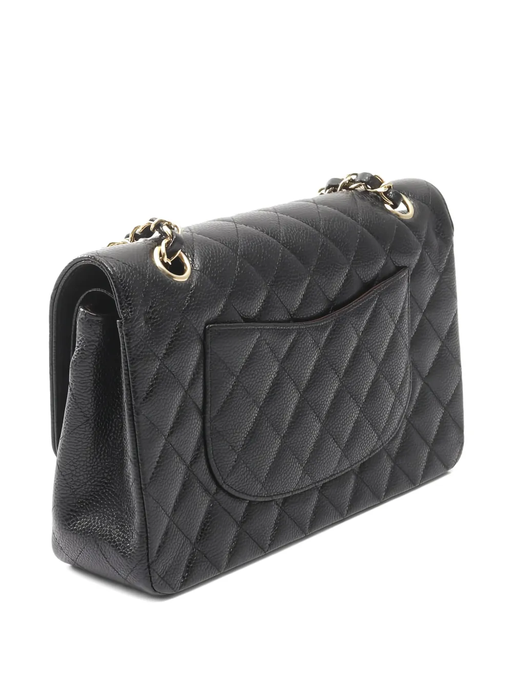 Pre-owned Chanel 2017-2018 Matelassé Quilted Double Flap Chain Shoulder Bag In Black