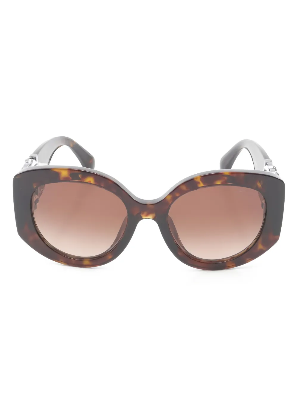 CHANEL Pre-Owned 1986-1988 CC oval-frame sunglasses - Marrone