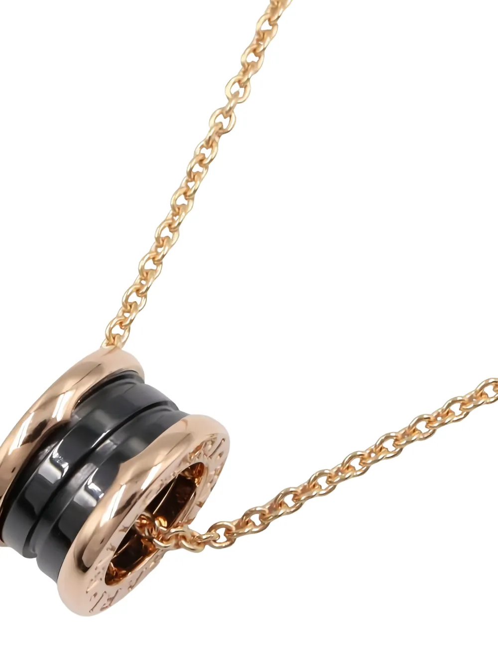 Pre-owned Bvlgari 2010s 18k Rose Gold B-zero1 Necklace In Pink