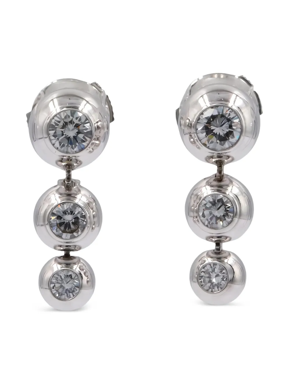 Cartier aretes con detalles de diamantes | plateado | Image 1