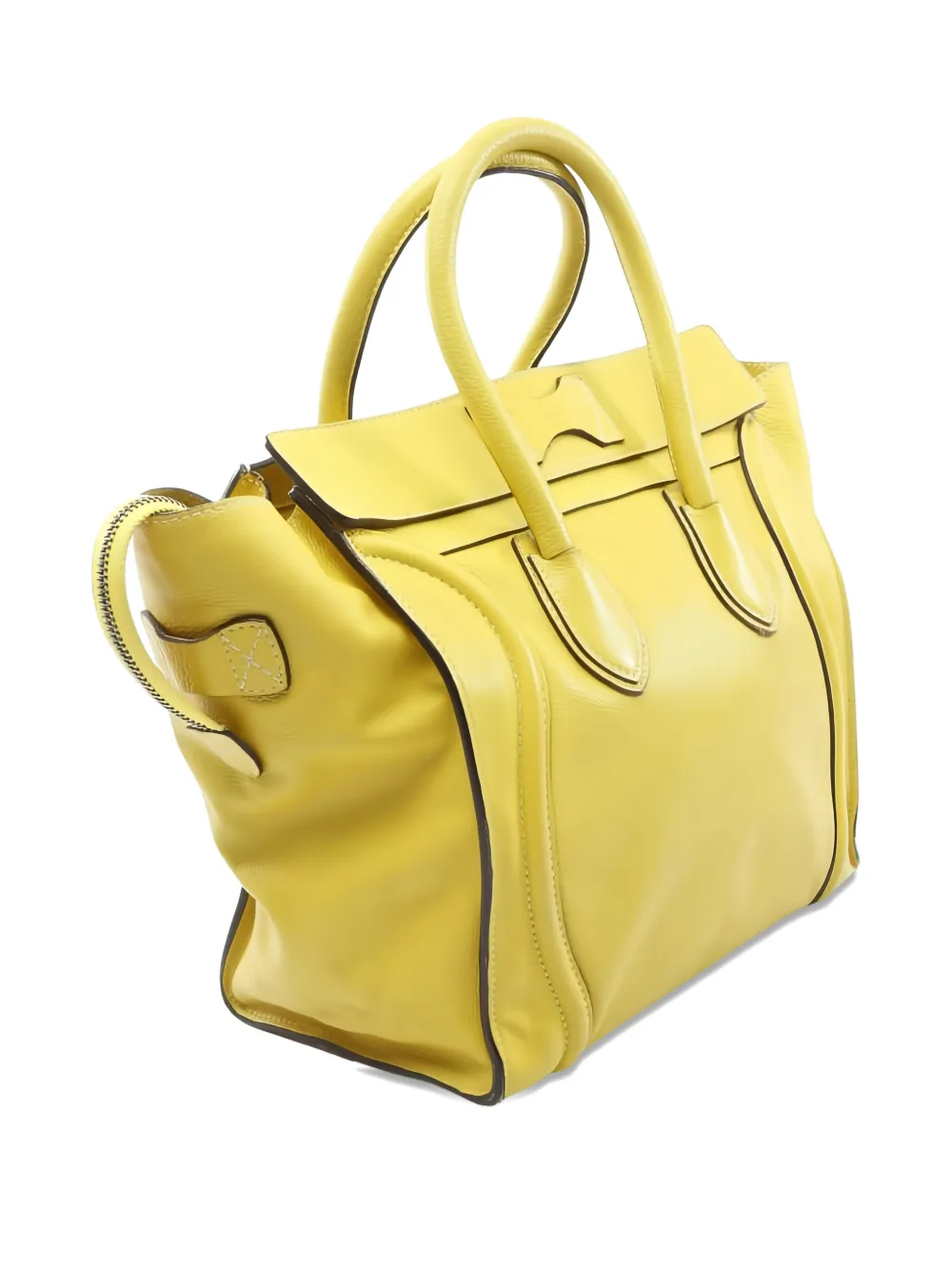 CELINE Pre-owned 2000s Mini Shopper Leather Tote Bag In Yellow