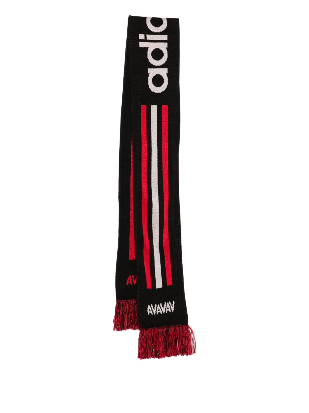 Adidas Originals X Avavav Souvenir Striped Fringed Scarf In Black
