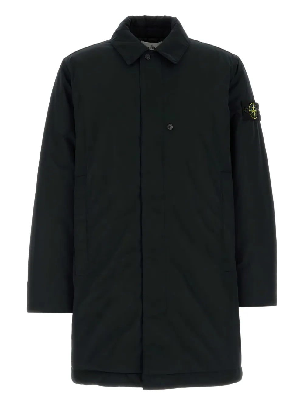 Stone Island buttoned Capospalla Lungo coat | Black | Image 1