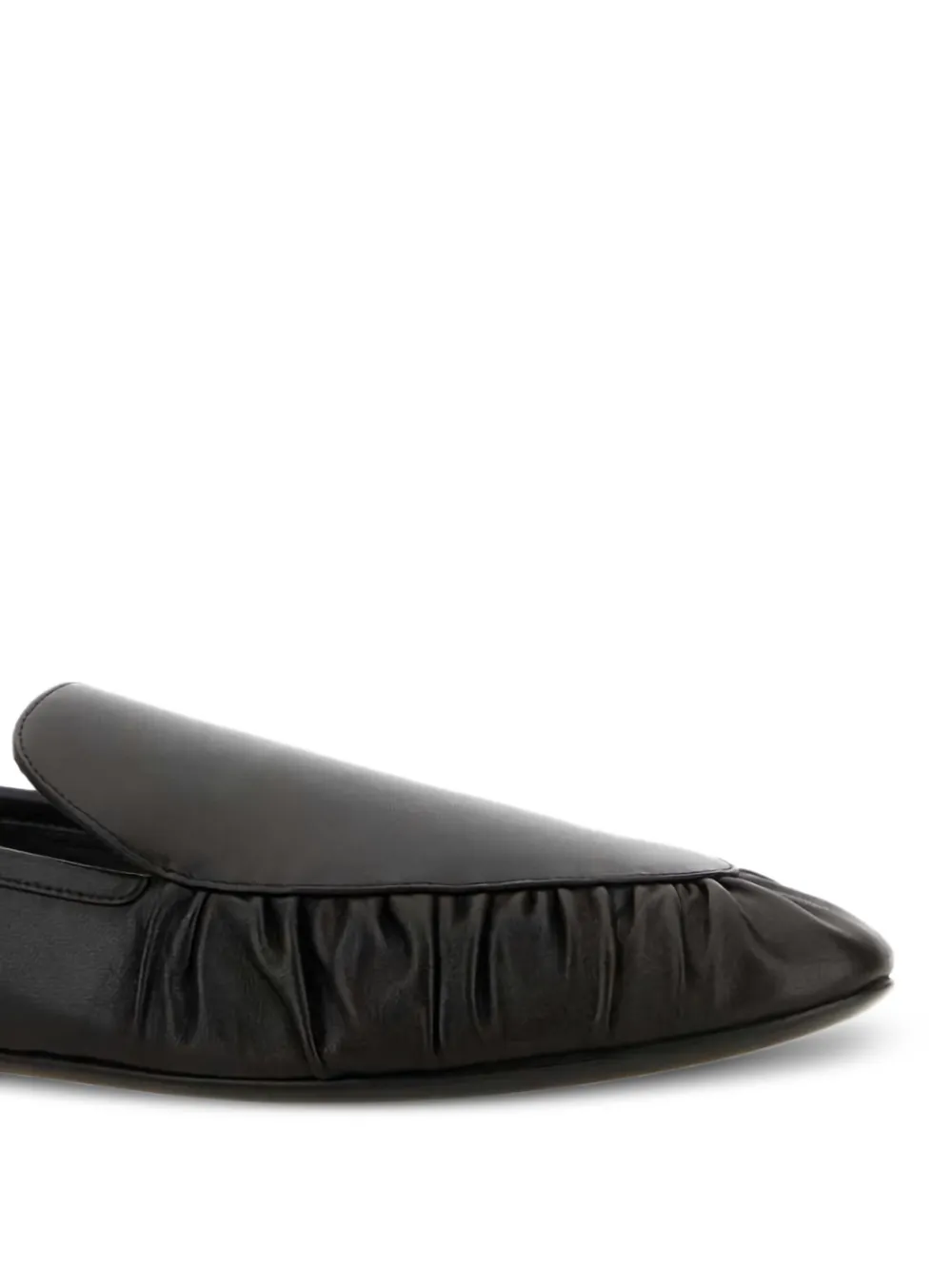 Saint Laurent Alain leren loafers met ruches - Zwart