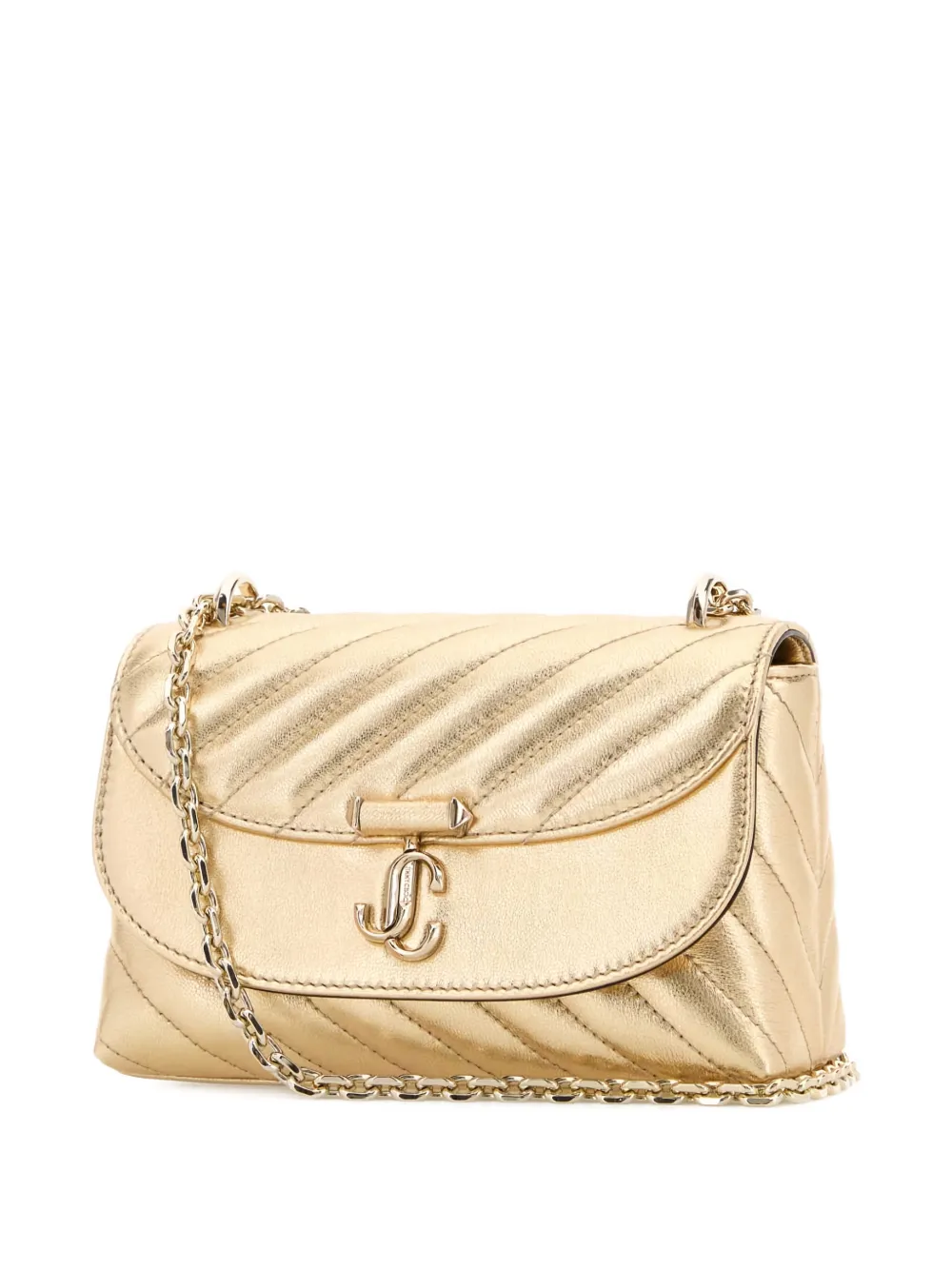 Jimmy Choo Quilted Curved Leather Mini Bag In Yellow