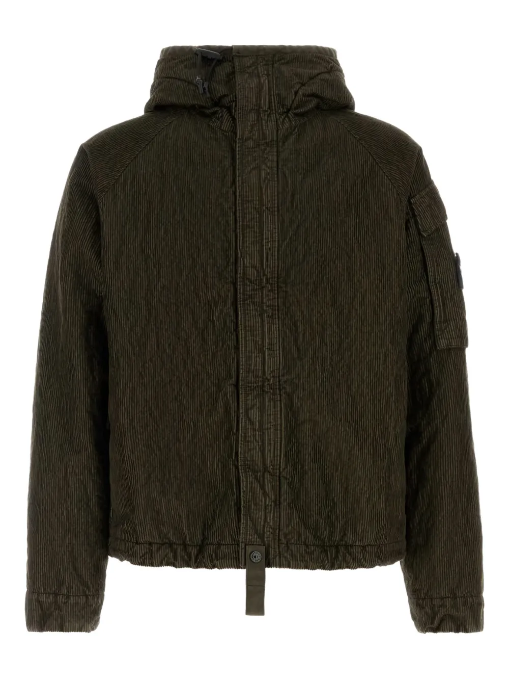 Stone Island hooded corduroy jacket | vert | Image 1