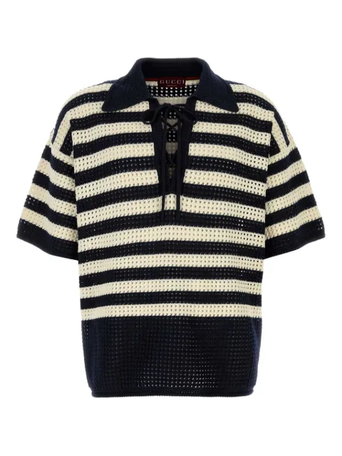 Gucci Gehäkeltes Poloshirt mit Streifen