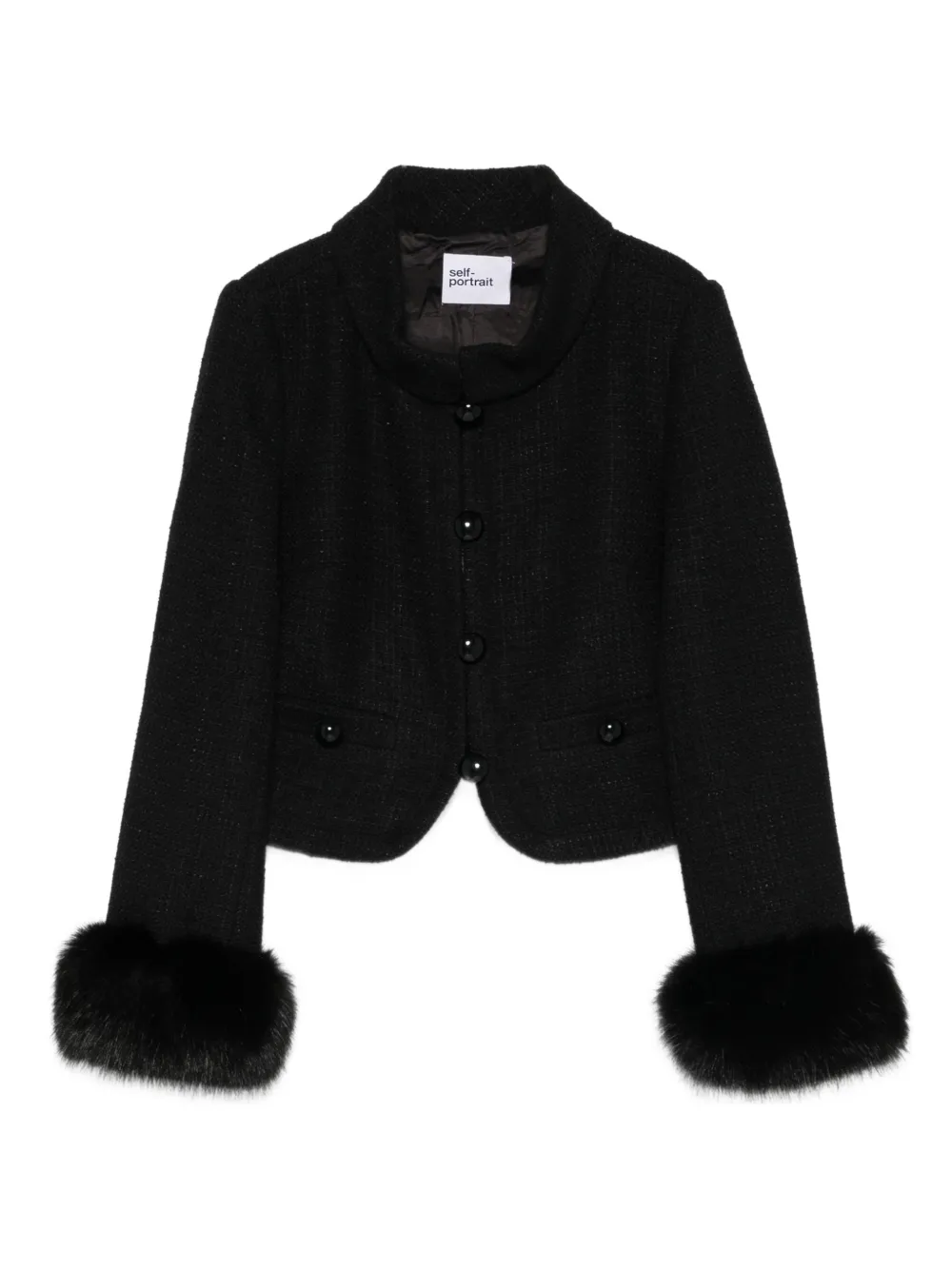 Self-Portrait chamarra de tweed | negro | Image 1