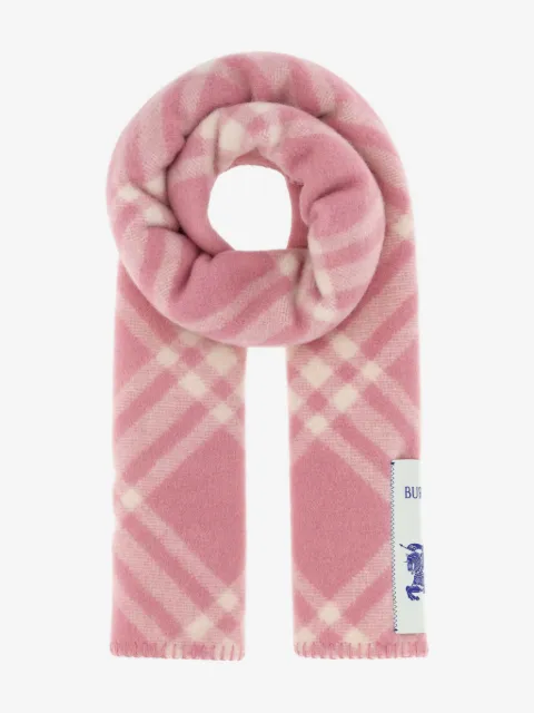 Burberry embroidered checked scarf