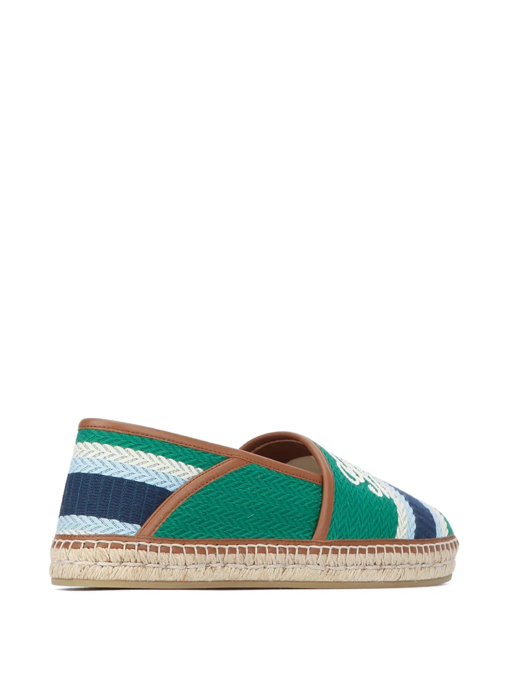 Gucci Gestreepte espadrilles met logo Groen