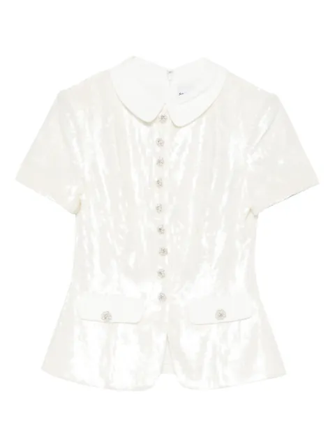Self-Portrait sequin-embellished top