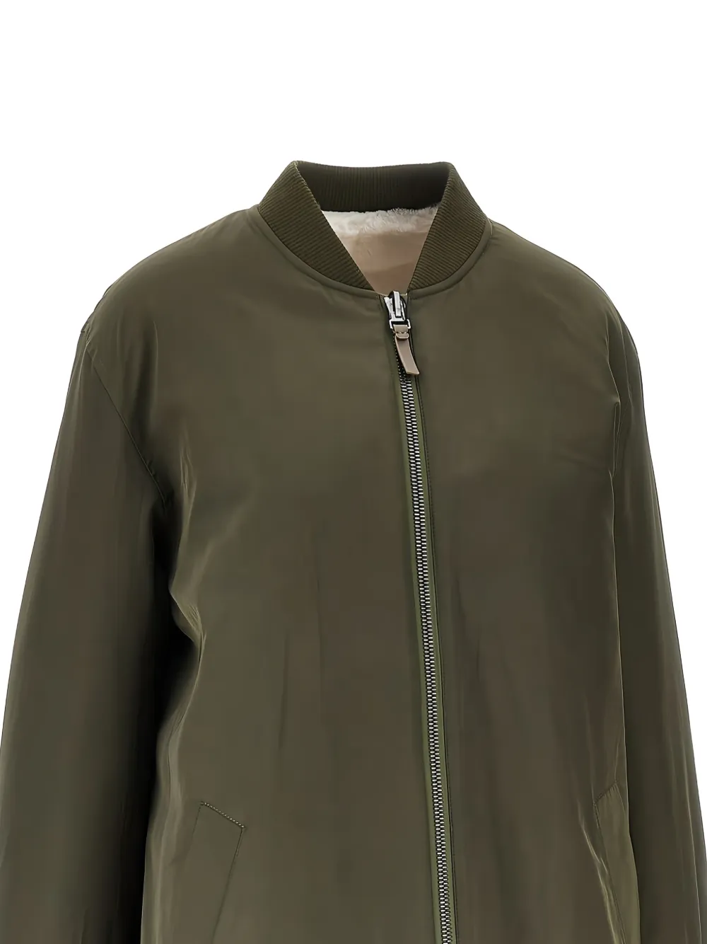 Yves Salomon zip-fastening coat - Groen
