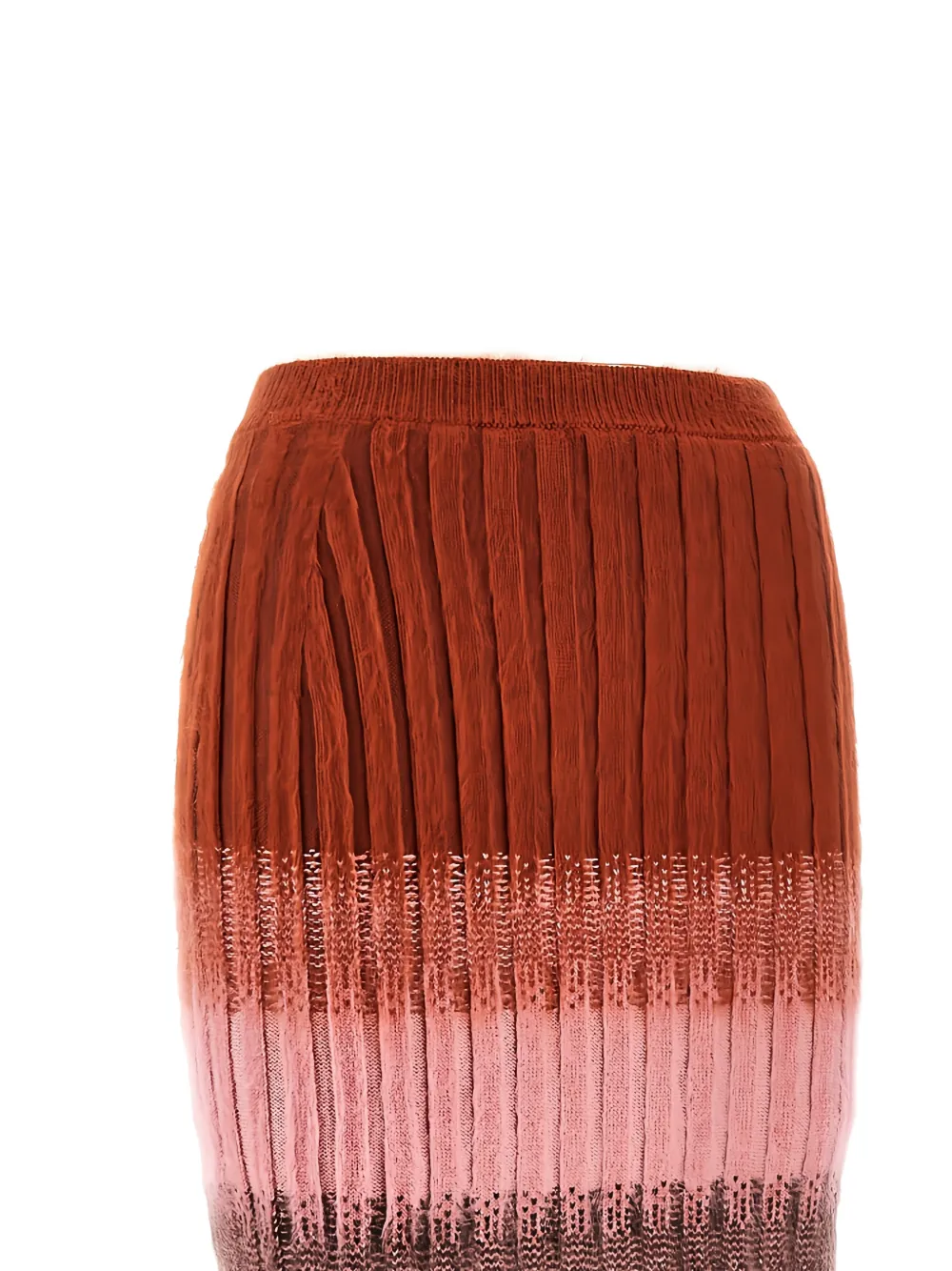 FENDI stripped ribbed midi skirt - Bruin