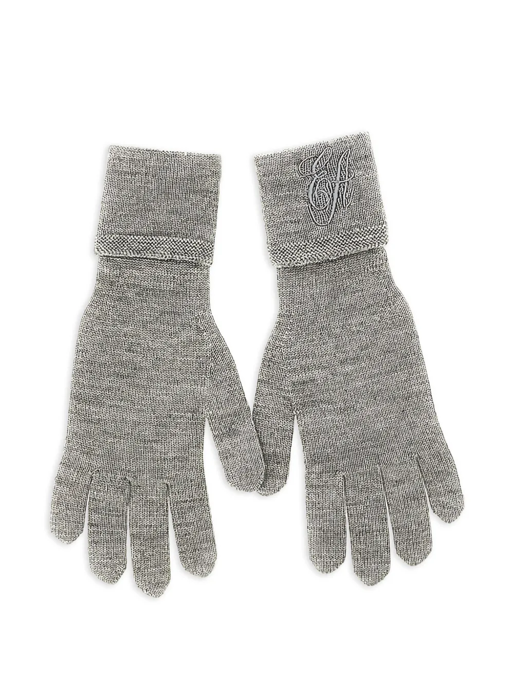 Emporio Armani logo-embroidered gloves Grijs