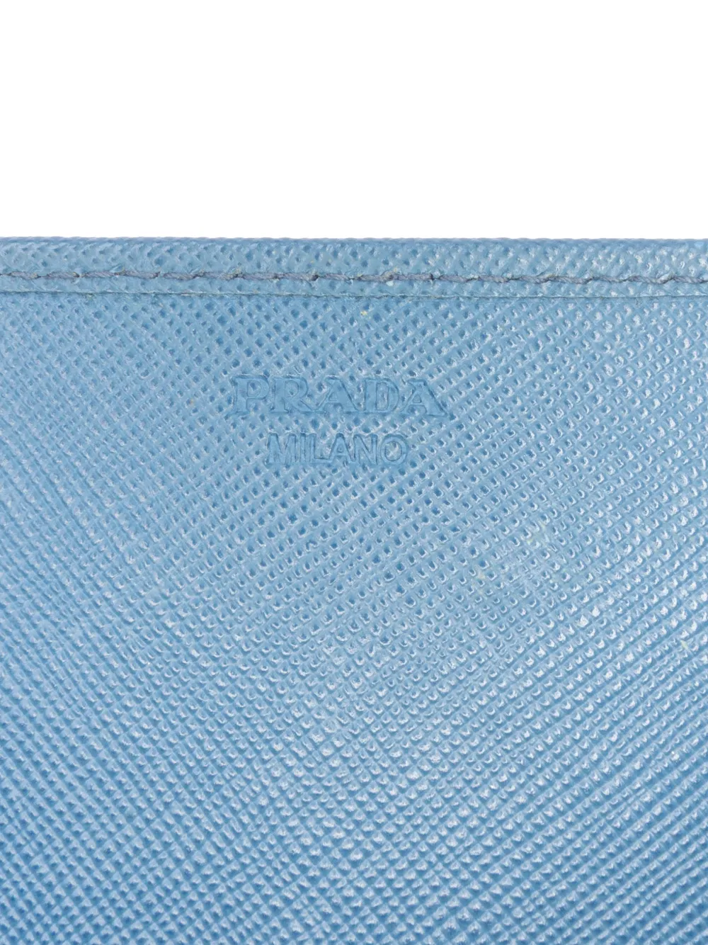 Pre-owned Prada 2013-2025 Saffiano Wallet On Chain Crossbody Bag In Blue
