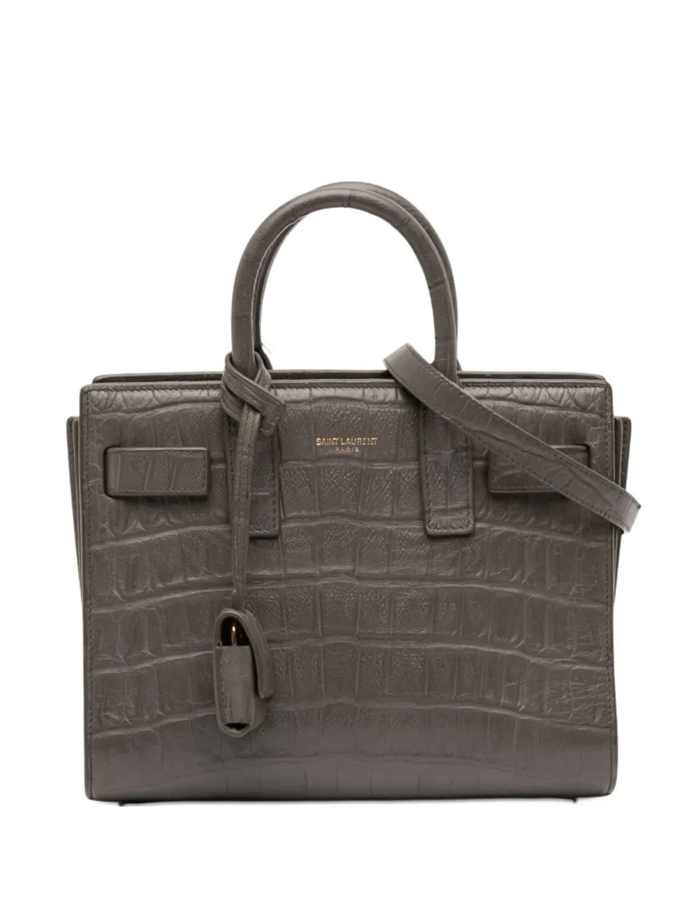 Saint Laurent Pre-Owned 2015 Nano Embossed Leather Sac De Jour satchel | Grey | Image 1