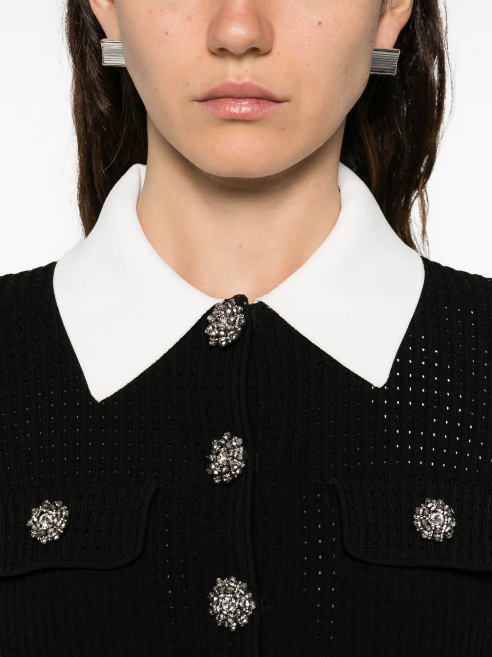 Self-portrait Womens Self Portrait Tailored Long-sleeves Knitted Mini Dress In Black