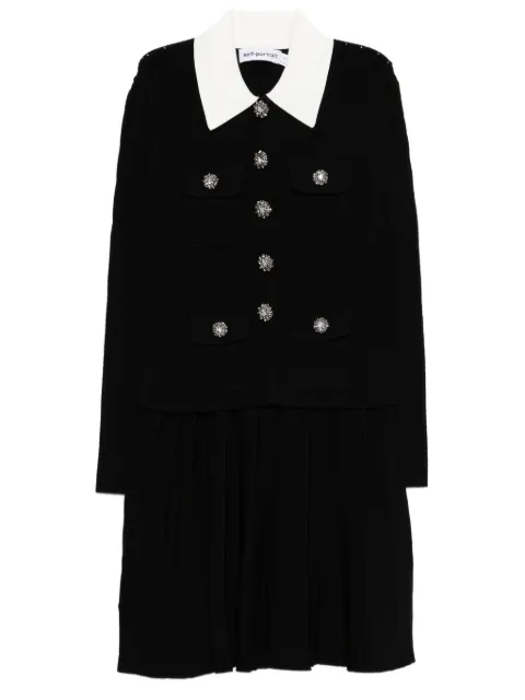 Self-Portrait embellished collared mini dress