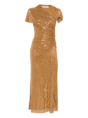 In The Mood For Love Sequin Draped Midi Dress | Pink | FARFETCH In The Mood For Love Sequin Draped Midi Dress | Pink | FARFETCH