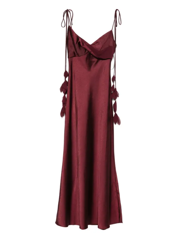 Self-Portrait Tie-Strap Midi Dress - Red
