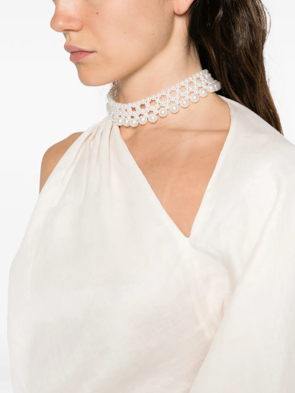 Draped-Sleeve Top