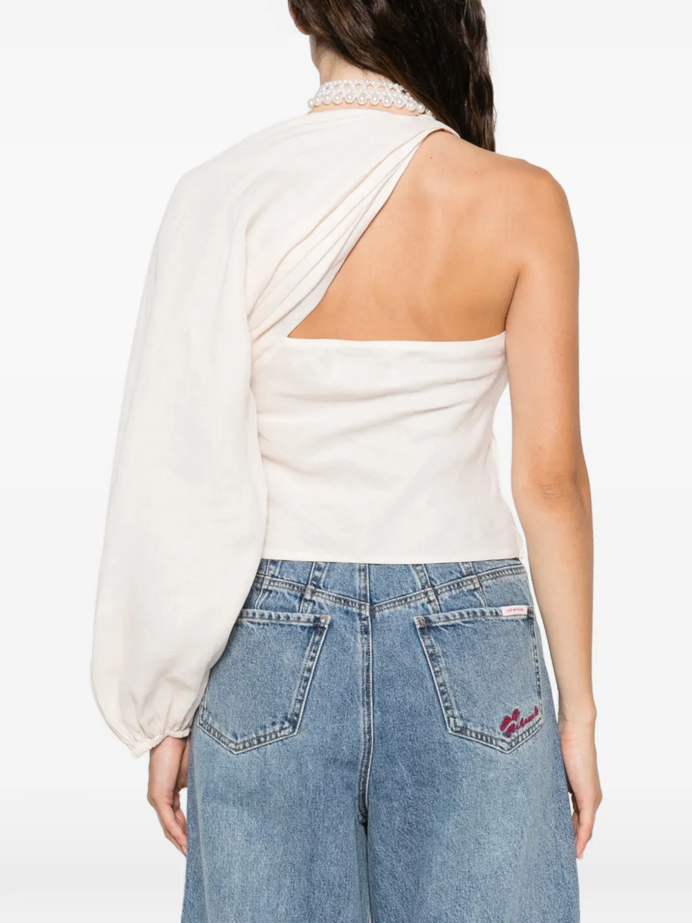Draped-Sleeve Top