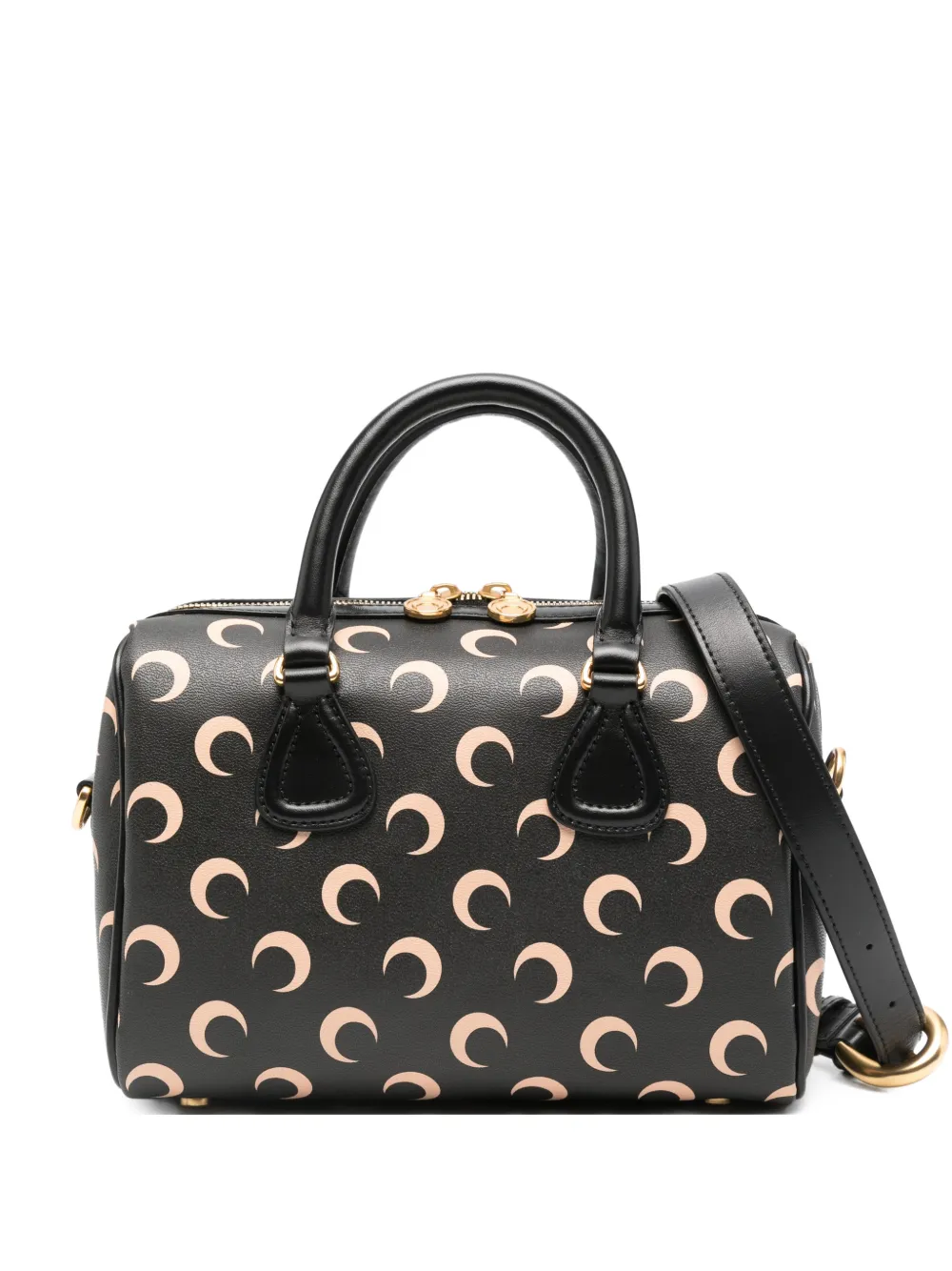Marine Serre Moon Canvas Strike top handle tote bag | Black | Image 1