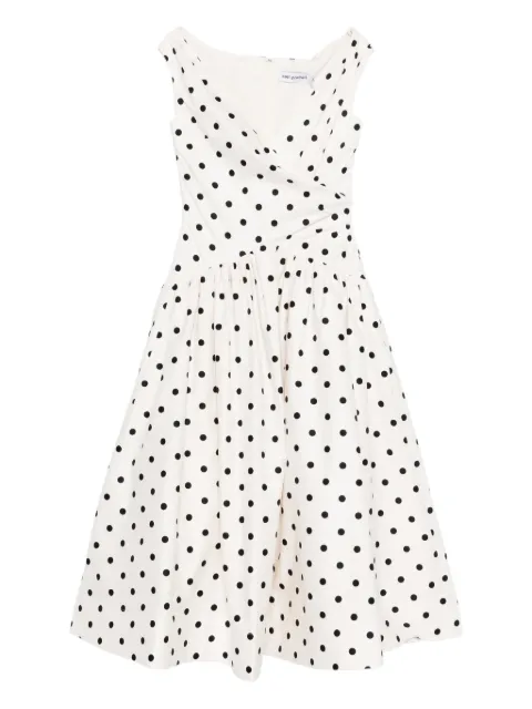 Self-Portrait polka-dot wrap midi dress