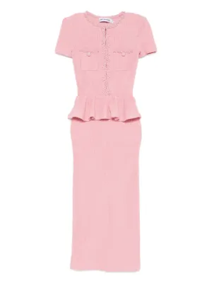 Aje Cadence Ruched Midi Dress | Pink | FARFETCH IN